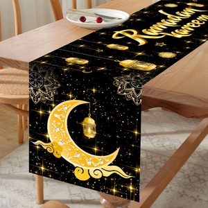 <span class=keywords><strong>Chemin</strong></span> <span class=keywords><strong>de</strong></span> <span class=keywords><strong>table</strong></span> en polyester Ramadan 180*35cm, nappe <span class=keywords><strong>Eid</strong></span> <span class=keywords><strong>Mubarak</strong></span>, décoration pour la fête du Ramadan, fournitures pour la fête du Ramadan, nappe musulmane - Product Image 1
