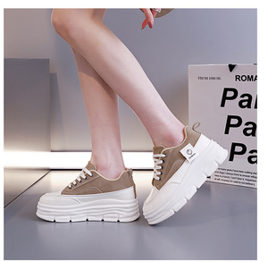 <span class=keywords><strong>Mocasines</strong></span> de invierno para <span class=keywords><strong>mujer</strong></span>, zapatos de tabla transpirables de suela gruesa con aumento de altura de otoño, estilo suave versátil para estudiantes resistente al desgaste - Product Image 4