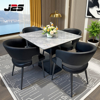J2S Commerciële restauranttafel- en stoelenset, modern gestoffeerd met metalen frame, contractmeubilair voor hotels en horecaprojecten