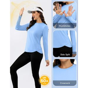 Camiseta de manga larga de secado rápido con protección solar UPF 50 para actividades al aire libre para mujer - Product Image 4