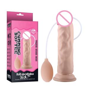 Sıcak satış kadınlar mastürbasyon için seks oyuncakları yumuşak gerçekçi Ejaculat yapay penis - Product Image 5