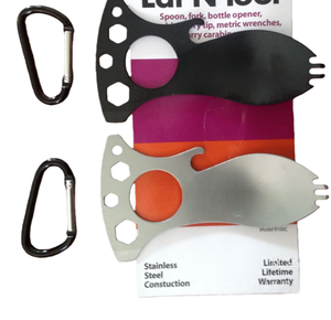 Outils de table multifonctionnels portables en acier inoxydable EDC à prix avantageux, vente en gros, avec mousqueton de transport - Product Image 1