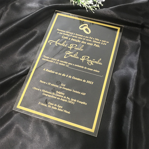 Invitations d'étiquettes de billets en acrylique de remerciement personnalisées Cartes de mariage Carte d'<span class=keywords><strong>invitation</strong></span> de mariage <span class=keywords><strong>avec</strong></span> boîte en papier - Product Image 1