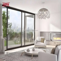 Ventana Corredera Horizontal de Aluminio con Certificación CE Estándar Europeo, Doble Acristalamiento, Vidrio Templado, Ventanas de Aluminio para el Hogar