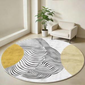 Tappeti e Moquette Moderni Rotondi Spessi per Soggiorno, Piastrelle di Moquette su Misura per Arredamento Casa - Product Image 4