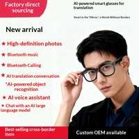 Lunettes de traduction intelligentes IA avec appareil photo, fonction de chat avancée pour appels, enregistrement vocal et conversations
