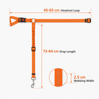 Ceinture de sécurité pour chien, laisse rétractable en nylon solide, réfléchissante, bungee, dispositif de sécurité pour animaux de compagnie dans les véhicules, réglable de 45 à 84 cm, 9 couleurs