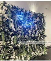 LFB2214 Vente en gros personnalisé bleu fournitures de mariage décoration fleur fond soie artificielle épaisse fleur mur