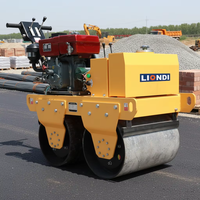 Mini-compacteur routier diesel à faible consommation de carburant, double tambour, pour le compactage du sol et des pavés