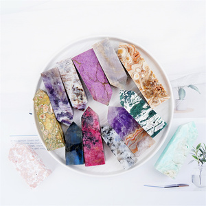 Số lượng lớn tinh thể Tứ Diện đánh bóng đá vật liệu hỗn hợp rêu agate thạch anh tím Agate tháp cho món quà - Product Image 4