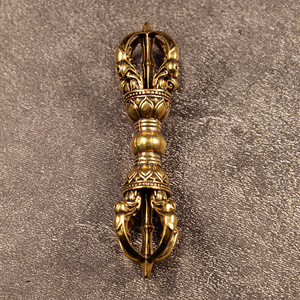 Vajra Tibetano Budista de Latón Vintage, Dorje <span class=keywords><strong>Lama</strong></span> Tallado a Mano, Decoración Religiosa, Suministros de Feng Shui, Adorno Coleccionable, Artesanía de Latón - Product Image 3