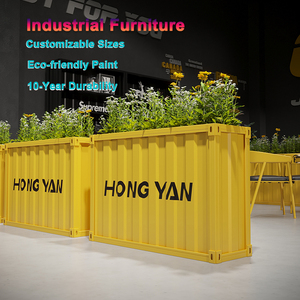 Élégance commerciale boîte à fleurs en fer forgé utilisation au sol extérieur Restaurant lait thé boutique centre commercial clôture Pot Kit boîte à fleurs - Product Image 1