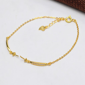 Pulsera de Plata S925 con Perla con Orificio, Accesorios de Joyería DIY de Lujo para Mujer, Brazaletes de Perlas Personalizados - Product Image 4