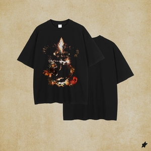เสื้อยืดสไตล์วินเทจ ผ้าฝ้ายถัก 100% ระบายอากาศดี ใส่สบาย คอกลม พิมพ์ลายดิจิทัล ทรงหลวม โอเวอร์ไซส์ น้ำหนัก 200 กรัม เสื้อยืดผู้ชาย - Product Image 1