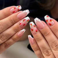 Uñas postizas acrílicas lisas de tamaño mediano, color nude beige, para venta al por mayor, con etiqueta privada personalizada