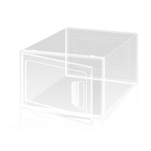 그레이 12 팩, 서랍과 뚜껑이 있는 투명 플라스틱 쌓을 수 있는 신발 보관함, 침대 신발 보관 용기 아래 - Product Image 1