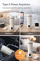 Tasse chauffante électrique portable intelligente avec affichage numérique, bouilloire de voyage à ébullition rapide pour café et thé