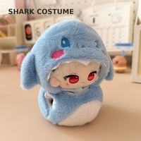 Fournisseur de vêtements pour poupées en peluche personnalisées OEM, tenue d'animal à capuche abeille/requin de 10 cm, costume mignon pour mini-poupée