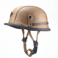 Cascos de Motocicleta de Cuero con Diseño Nuevo 2023, Cascos Retro para Moto, Casco de Motocicleta Alemán