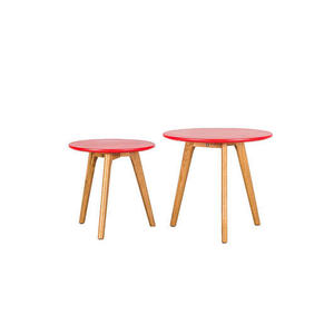 Doppio doppio stile giapponese Set di 2 tavolini MDF legno e materiale metallico per soggiorno mobili per la casa e TV uso Stand - Product Image 1