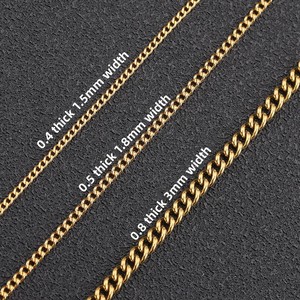 Chaîne torsadée Aceworks NCS51352 Fashion en acier inoxydable plaqué or 18 carats |   Accessoires de bijoux durables : Collier, Bracelet, Chaîne de cheville DIY - Product Image 5