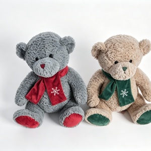 Oso de peluche personalizado con diseño de copo de nieve, set de osos de peluche navideños, oso de Navidad con bufanda a cuadros, osos de peluche navideños de dos colores. - Product Image 2