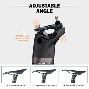 TOSEEK <span class=keywords><strong>Tige</strong></span> <span class=keywords><strong>de</strong></span> <span class=keywords><strong>Selle</strong></span> <span class=keywords><strong>de</strong></span> Vélo en Fibre <span class=keywords><strong>de</strong></span> Carbone Personnalisée, Déport 20mm, Noire, 350/400mm, Coupe-Vent, pour <span class=keywords><strong>VTT</strong></span> - Product Image 3