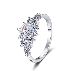 1ct cincin perak murni 925 silikon persegi penguji berlian 6.5mm warna D VVS Pass Moissan cincin berlian perhiasan kreatif - Product Image 1