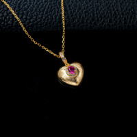 Bijoux Wangfu P0012, pendentif en argent sterling 925, rubis cultivé en laboratoire, gemme rouge brillante, anti-allergique, bijoux fins pour femmes, mariage