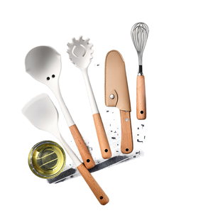 Juego de espátula de silicona y brocha para untar con mangos de madera, utensilios de cocina resistentes al calor, 2 piezas - Product Image 2