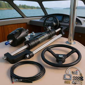 Kit di sterzo idraulico per barca fuoribordo da 14 piedi con pompa, tubo e sistema di sterzo per imbarcazioni da 14 piedi - Product Image 2