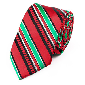 Cravate <span class=keywords><strong>de</strong></span> Noël en polyester jacquard 7,5 cm, motifs festifs canne à sucre, sapins <span class=keywords><strong>de</strong></span> Noël, flocons <span class=keywords><strong>de</strong></span> neige, rayures et carreaux, créative pour fêtes et occasions formelles - Product Image 4