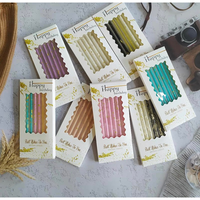 Nouvelle bougie d'anniversaire en cire à motif ciel étoilé, couleur dégradée, en forme de crayon, pour décoration de gâteau