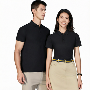 Polo en tricot à manches courtes pour homme, couleur unie, décontracté, boutonné, coupe classique, anti-rides, 100% coton - Product Image 1