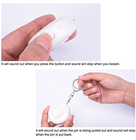 Women's Round Panic Siren Safety Alarm Black Rubber Anti-Attack Self Defense Supply