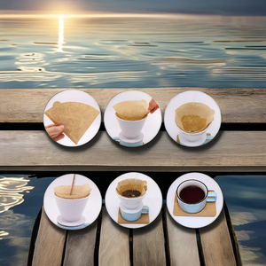 Filtres à café coniques jetables résistants à la chaleur # 1 # 2 paquets de <span class=keywords><strong>200</strong></span> filtres à café en pâte de bois vierge 58 g/m² pour 2 à 4 tasses (pour préparation par infusion) - Product Image 3