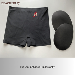 Shorty gainant <span class=keywords><strong>invisible</strong></span> <span class=keywords><strong>sans</strong></span> <span class=keywords><strong>couture</strong></span> taille haute avec rembourrage fessier, effet ventre plat, rehausseur de fesses et de hanches - Product Image 4