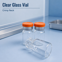 Flacon en verre transparent 16x27mm vide en borosilicate avec bouchon en aluminium et bouchon en caoutchouc pour le stockage d'échantillons