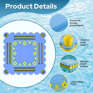 Table <span class=keywords><strong>de</strong></span> Mahjong flottante pour piscine, plateau pour jeux <span class=keywords><strong>de</strong></span> cartes, Mahjong, Poker, Scrabble, Dominos, Fournitures pour fêtes estivales à la plage - Product Image 4