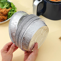 Barquette ronde jetable en aluminium de 7 pouces, 720 ml, résistante au four, pour la cuisson, la restauration et les plats à emporter
