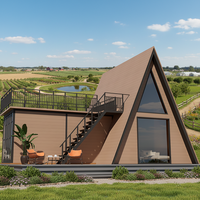 Villa modulaire préfabriquée en acier léger avec panneaux sandwich, design traditionnel, mini-maison pour habitation