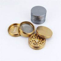 63mm 4 couches antidérapantes or accessoires de fumer dents pointues broyeur d'épices haut magnétique en gros unique en aluminium broyeur d'herbes