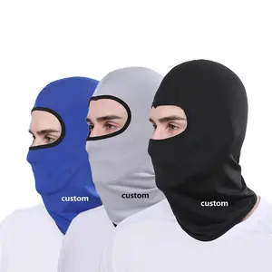 Wholesale Cheap Distressed Silk Balaclava One-hole Full Face Mask Print For Sports Cycling Fishing Party Use Custom Logo Adult