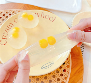 Realistic Egg-Shaped <b>Squeeze</b> Toy with Double Yolks Slow-Rebound Stress Relief <b>Ball</b> for Unisex Ages 14+ - Product Image 3