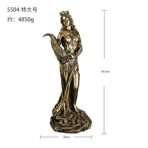 Estatua de riqueza de diosa griega de resina con exhibición de cajero de regalo de apertura y decoración de la suerte de oficina ecológica personalizada - Product Image 6