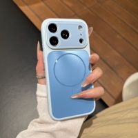 Coque de protection rigide de luxe avec lentille laser givrée pour iPhone 15 16 17 18 Pro Max, compatible avec le chargement sans fil et magnétique