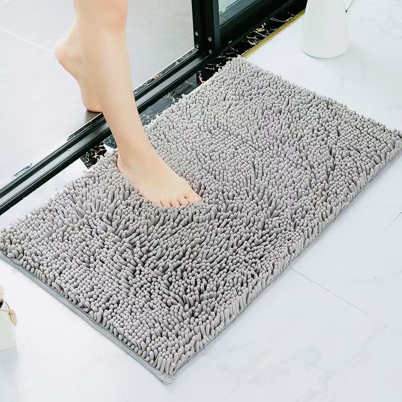 Коврик для ванной из синели, напольный коврик для душа, противоскользящий ворсистый роскошный впитывающий напольный коврик из микрофибры для ванной комнаты
