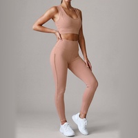 Soutien-gorge de sport personnalisé double couche, design dos en U, maintien élevé, double bretelle, tissu doux pour le yoga et le fitness
