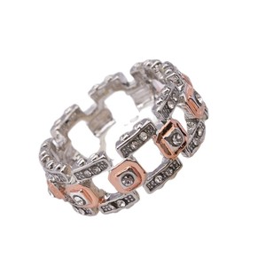 Geometric <b>Crystal</b> <b>Ring</b> Gold Rose Gold Pave Setting Everyday Wear Unisex Jewelry - Product Image 5