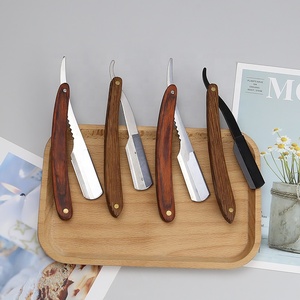High Quality Wooden Handle <strong>Straight</strong> <strong>Razor</strong> Replaceable Blade Shaving <strong>Razor</strong> for Face Shaving - Product Image 2